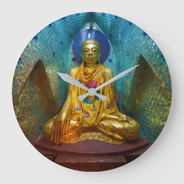 Buddha In Ornate Alcove Large Clock (Front)