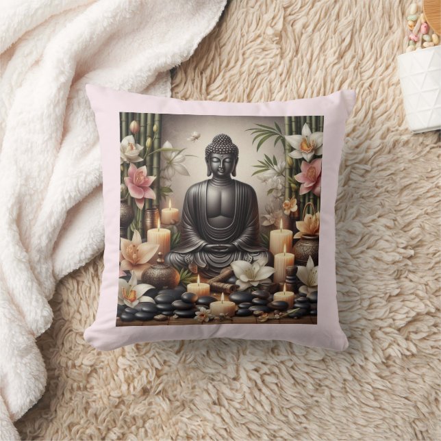 Buddha in Prayer Decorative Throw Pillow (Blanket)