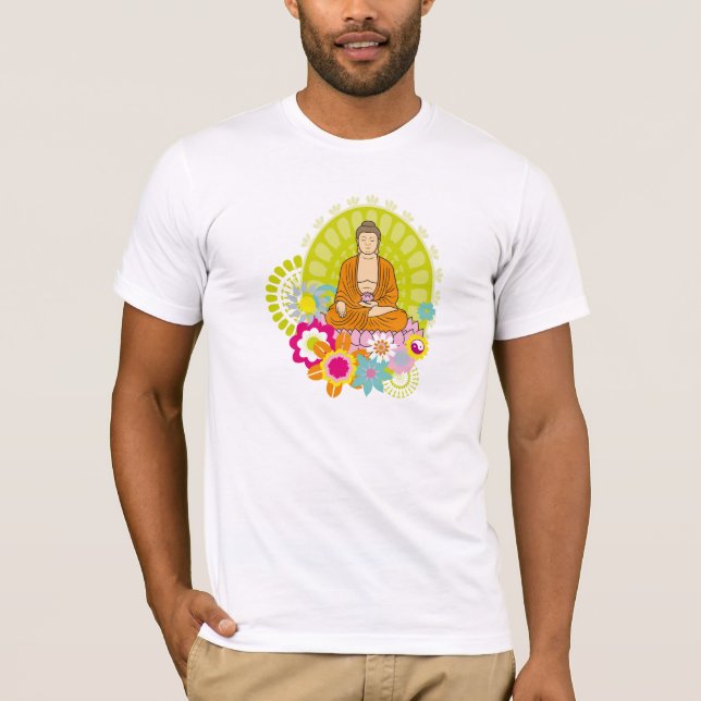 Buddha in Spring Flowers T-Shirt (Front)