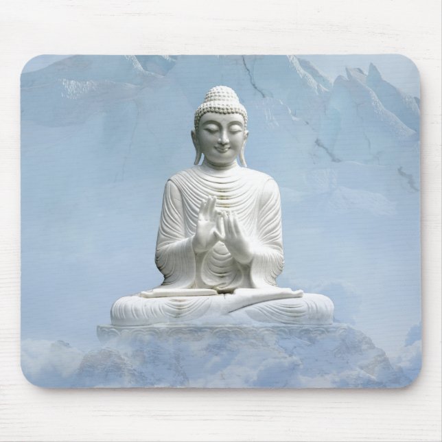 Buddha in the Mountains Above the Clouds Mouse Pad (Front)