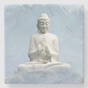 Buddha in the Mountains Above the Clouds Stone Coaster