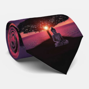 Buddha in the Red Evening Sky Tie