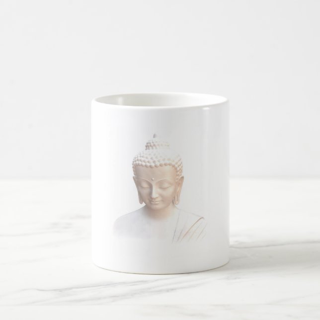 Buddha In White | Serene Meditative And Calm Coffee Mug (Center)