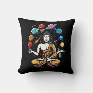 Buddha Juggling Space Planets Zen Yoga Meditation  Cushion