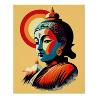 Buddha Lord Retro Pop Art Portrait