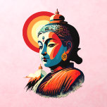Buddha Lord Retro Pop Art Portrait Wall Decal<br><div class="desc">Buddha Lord Portrait in the Sun,  created on Retro Pop Art Style Design. Original Vector Illustration Copyright BluedarkArt TheChameleonArt.</div>