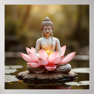 Buddha Lotus Flower Buddhism Zen Spirituality  Poster
