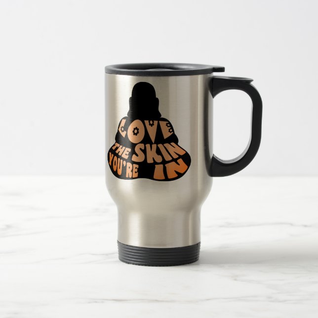 Buddha Love Orange Travel Mug (Right)