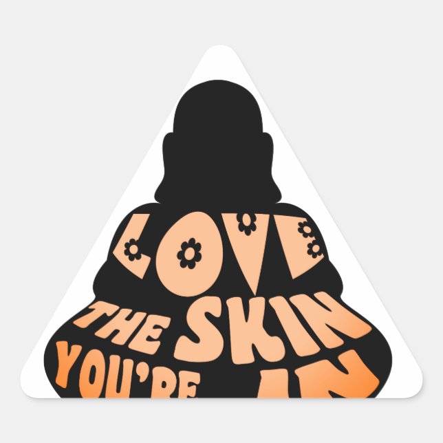 Buddha Love Orange Triangle Sticker (Front)