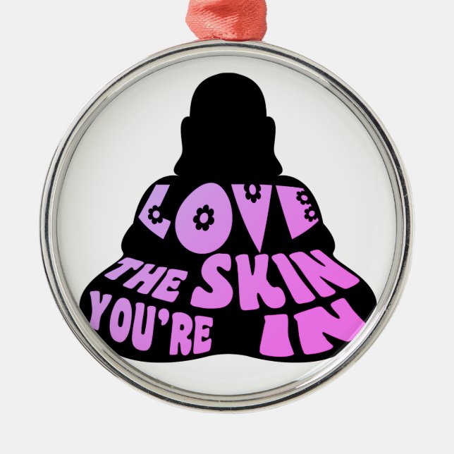 Buddha Love Purple Metal Ornament (Front)