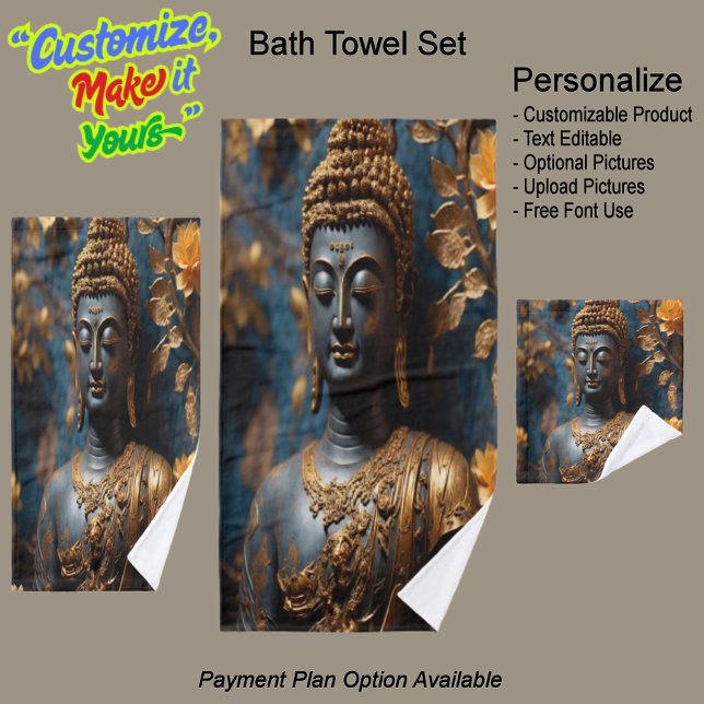 Buddha Luxurious Relaxing Bathroom Towel Set  (Buddha Luxurious Relaxing Bathroom Towel Set.)