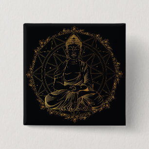 Buddha Mandala 15 Cm Square Badge
