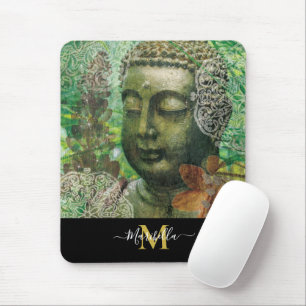 Buddha Mandala Boho Personalise Monogram Mouse Pad