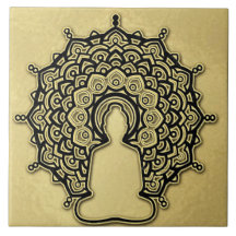 Buddha Mandala Ceramic Tile.