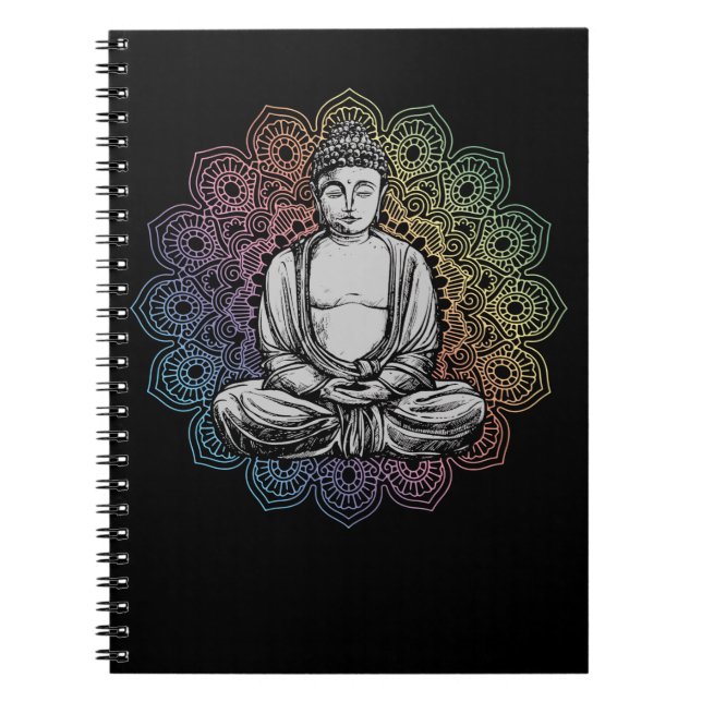 Buddha Mandala Yoga Spiritual Buddhism Notebook (Front)