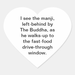 Buddha manji fast-food Hankamer Artjunkhaus Splash Heart Sticker