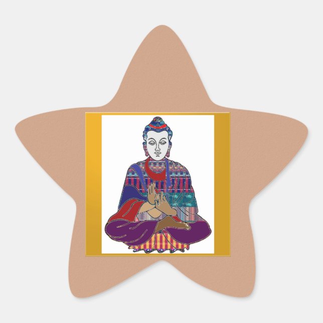BUDDHA Master Yoga Spirit Lord Teacher Meditation Star Sticker (Front)