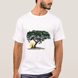 Buddha meditating icon elegant flat silhouette T-Shirt