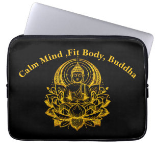 Buddha Meditating in Lotus  Laptop Sleeve