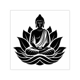 Buddha Meditating Lotus Pose #1B Image Only No Txt Self-inking Stamp