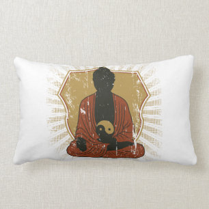 Buddha Meditating Om Symbol Lumbar Cushion