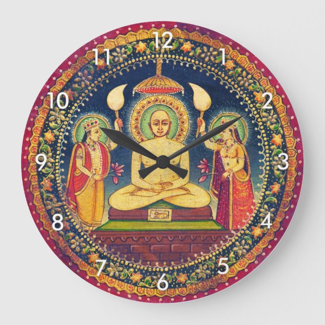 Buddha Meditating with Yoga Large Clock (Front)