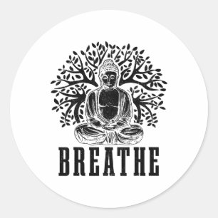 Buddha Meditation Breathe Yoga Zen Buddhism Yogi B Classic Round Sticker