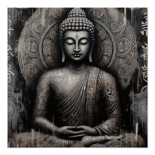 BUDDHA METALLIC PAINT ART #21 POSTER (Front)