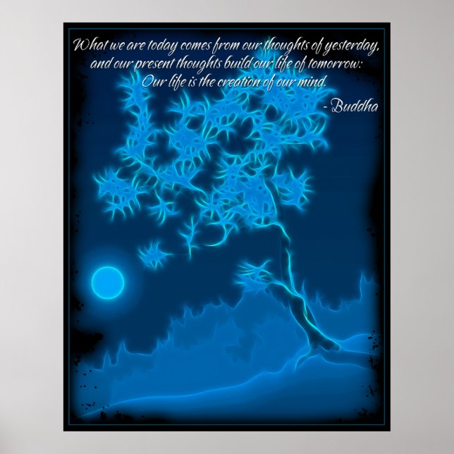 Buddha Mind Quote Poster (Front)