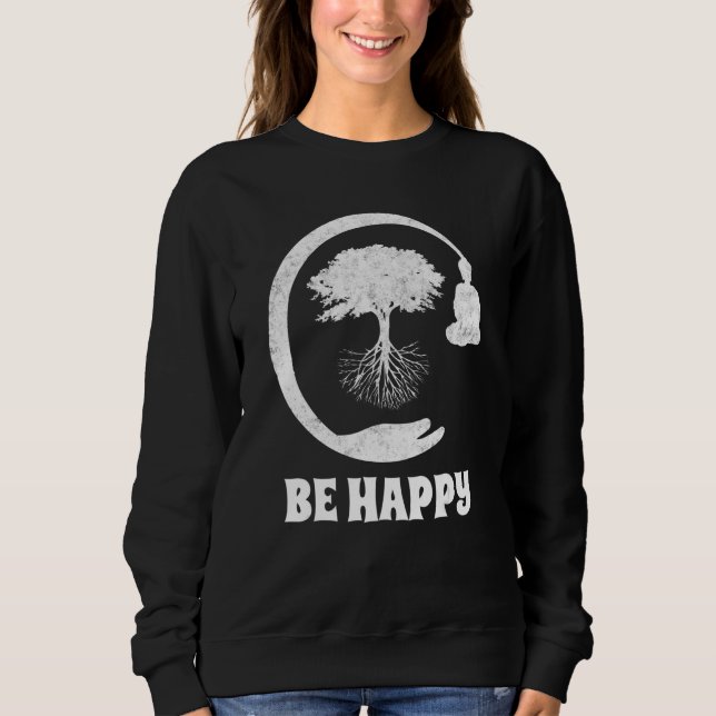 Buddha Monk Namaste Praying Pray Smile Happy Laugh Sweatshirt (Front)