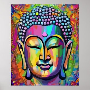 Buddha Multicolor Modern Artwork Poster