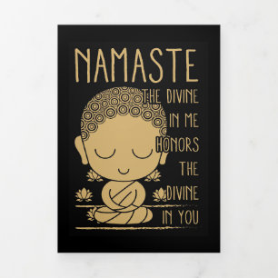 Buddha Namaste The Divine In Me Tri-Fold Holiday Card