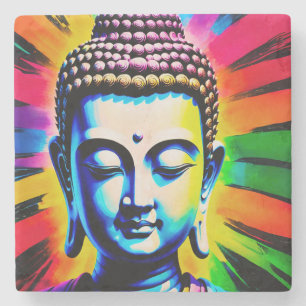 Buddha Neon Decor Stone Coaster