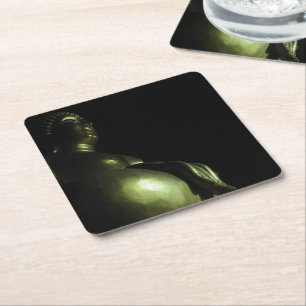 Buddha Night Square Paper Coaster