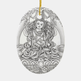 buddha of compassion oval ornament