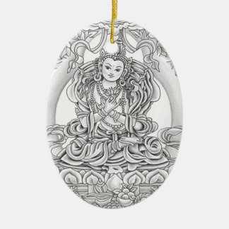 buddha of compassion oval ornament