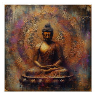 BUDDHA OIL PAINTING #24 POSTER