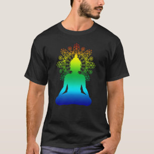 Buddha on Bohemian Mandala   Spiritual Om New Age T-Shirt
