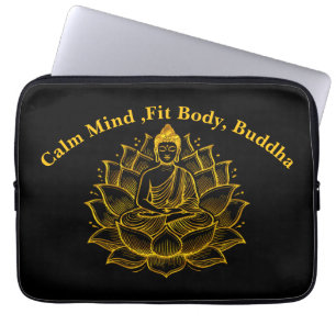 Buddha on Lotus Flower Laptop Sleeve