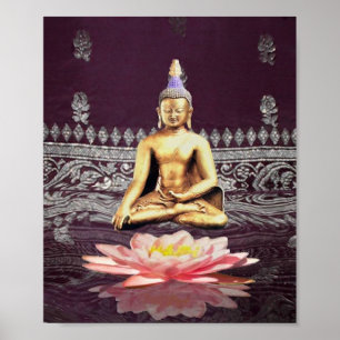 Buddha On Lotus Poster