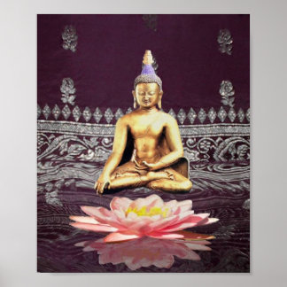 Buddha On Lotus Poster
