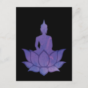 Buddha on Lotus Purple Postcard