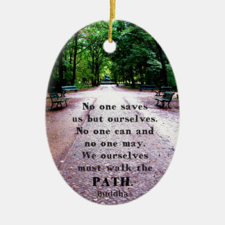 Buddha Path Quote Ceramic Ornament