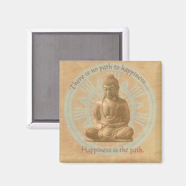 Buddha - Path To Happiness Mandala Magnet (Front/Back)