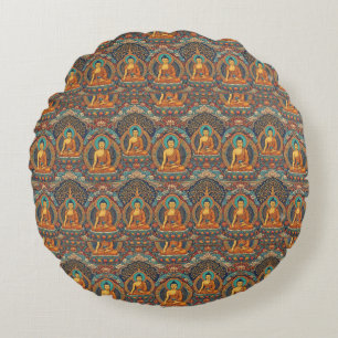 Buddha Pattern Round Cushion
