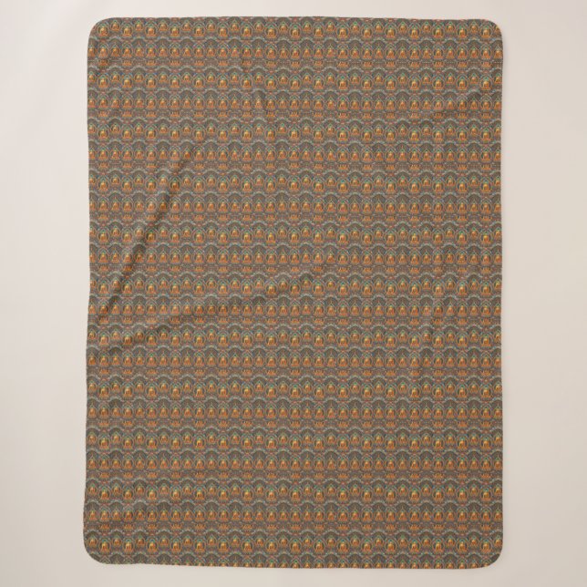 Buddha Pattern Sherpa Blanket (Front)