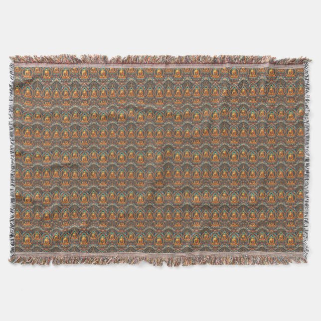 Buddha Pattern Throw Blanket (Front)
