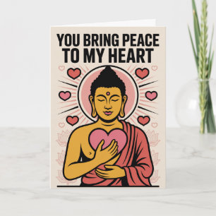 Buddha Peace To My Heart Mindfulness Valentine Card