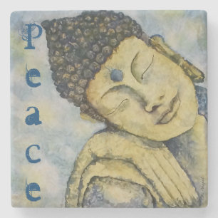 Buddha Peace Watercolor Art Stone Coaster