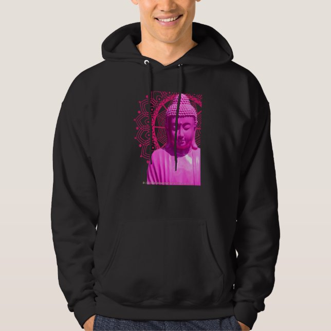 Buddha Pink Mandala Metta Mindful Loving Kindness  Hoodie (Front)